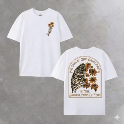 Alternative view of Find Someone Who Grows Flowers Rib Sunflowers T-shirt