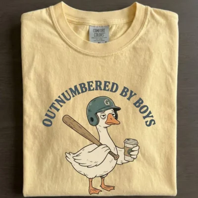 Alternative view of Outnumbered By Boys Comfort Colors Tee