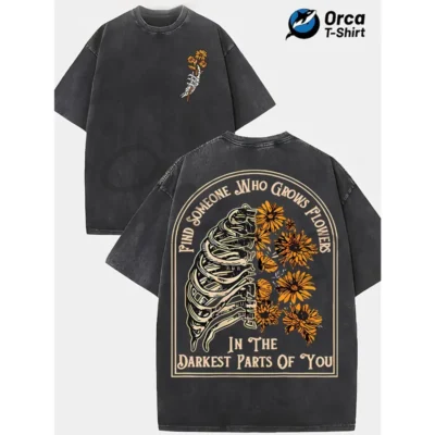 Find Someone Who Grows Flowers Rib Sunflowers T-shirt