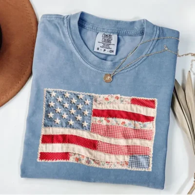 Comfort Colors USA Flag Tee – Retro 4th of July Shirt
